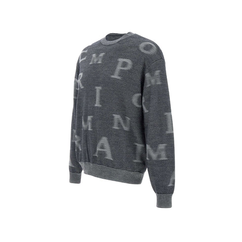 EMPORIO ARMANI Pullover Maglia Uomo motivo logo lettering Blu bianco A24 - EMPORIO ARMANI6D1MX81MJGZ - F635 - S - Francavilla Moda